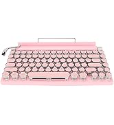 Typewriter Mechanical Keyboard, Retro Punk Gaming Keyboard, Blue Switch Bluetooth Mechanical Keyb...