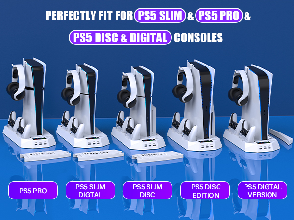 ps5 cooler stand and controller charging station for PS5 slim