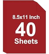 40 Sheets Colored Cardstock, 8.5 x 11 Construction Paper, Red Card Stock Paper, Cardstock Printer...