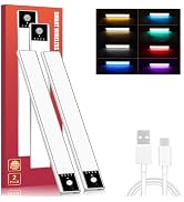 Under Cabinet Lighting, RGBWW LED Rechargeable Battery Operated Motion Sensor Light Indoor, 2 Pac...