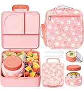 Fimibuke Bento lunch Box Set for Kids Adult with 8oz Thermos Food Jar, Insulated Lunch Bag &Sauce...