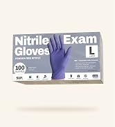 SUP Powder-Free Nitrile Exam Gloves, 100 Count Food Safe Latex-Free Medical Non-Sterile Cooking D...