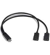 Halokny USB C Y Splitter Charge Cable, 1 Feet USB Type C Male to 2 Dual USB Type C Female Y Split...