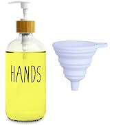 LOOCHICA Clear Glass Soap Dispenser Bottle for Hands. Hand Soap Dispenser for Bathroom, Hands Gla...