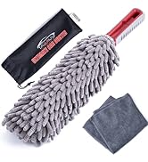 Car Duster Interior by TAKAVU, 360° Microfiber Fingers, Unbreakable Comfort Handle, Lint and Scra...