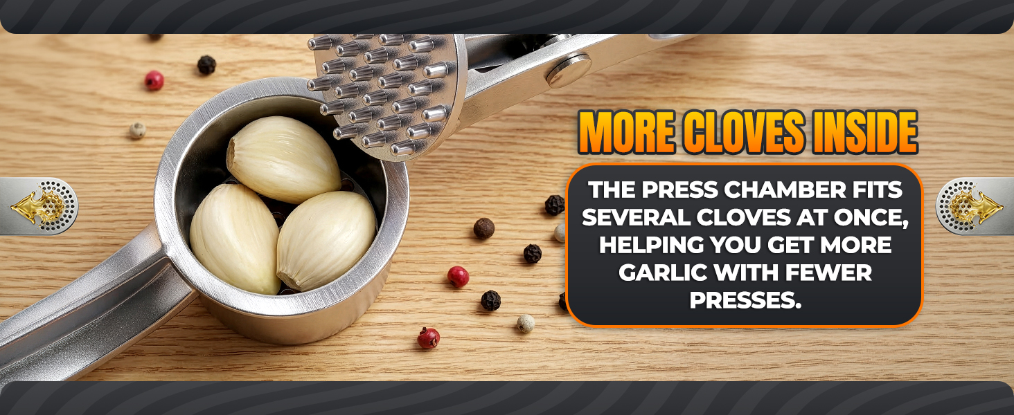 garlic press set stainless steel silver gift kitchen presser grinder peeler brush accessories