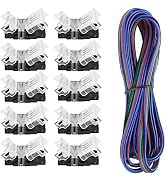SUPERNIGHT 10 PCS 4 Pin LED Connector for Non-Waterproof 10mm RGB 5050 LED Strip Lights, Strip to...