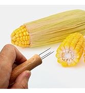 Zerodeko 10-pcs Stainless Steel Corn Forks with Wooden Handles – Corn on the Cob Holders for BBQ ...