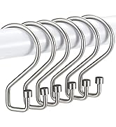 Goowin Shower Curtain Hooks, S Shape Shower Curtain Rings, Rustproof Black Shower Curtain Rings, ...