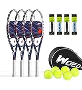 Tennis Rackets for Adults 27 Inch Tennis Racquets Set Included Tennis Racket Tennis Balls Overgri...