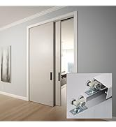 AWDIA Bypass Sliding Closet Door Hardware, Aluminum Sliding Wardrobe Closet Door Track and Hardwa...
