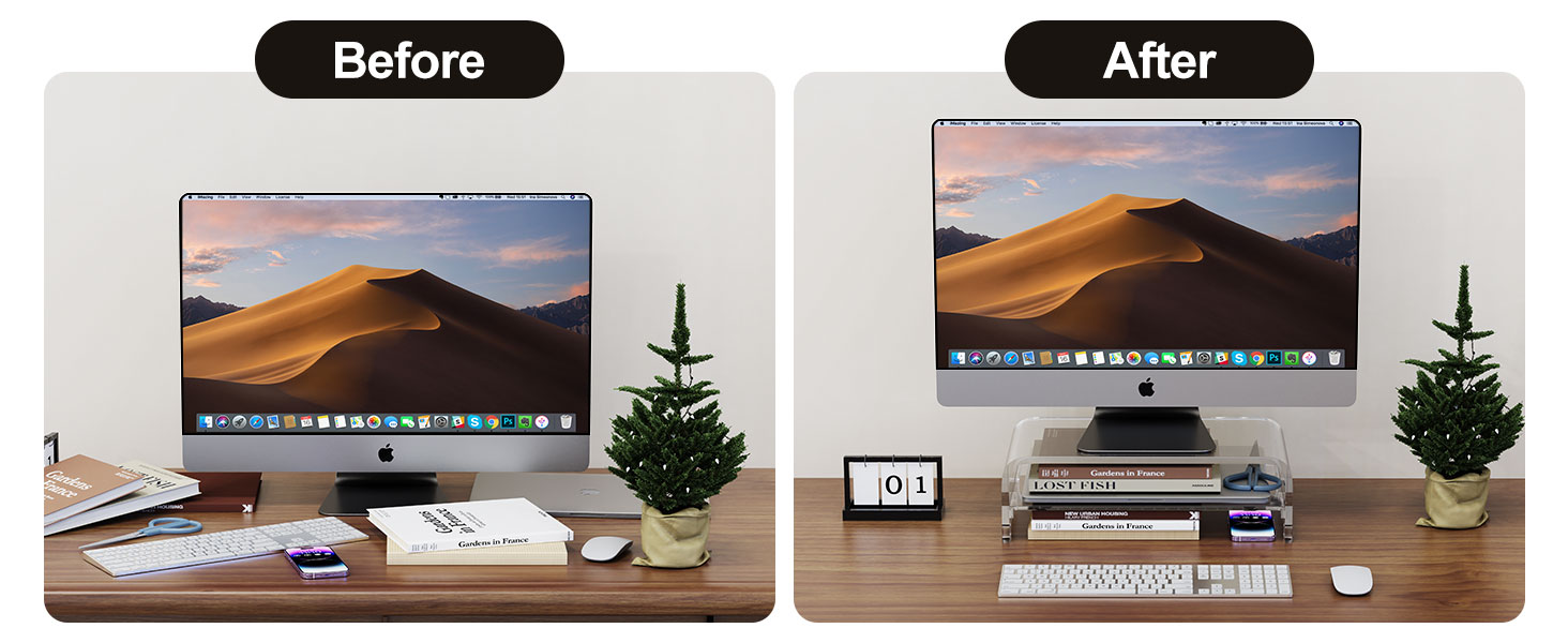 crylic Monitor Riser for Desk Accessories