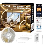 PAUTIX White LED Strip Lights 3000K,Dimmable cob led 32.8ft/10m DC24V Warm White LED Strip Lights...