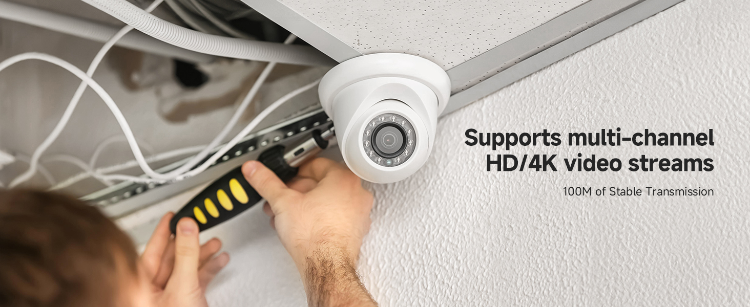 CM In wall rated Cat6 ethernet cable spool with a foot-marked jacket for easy installation