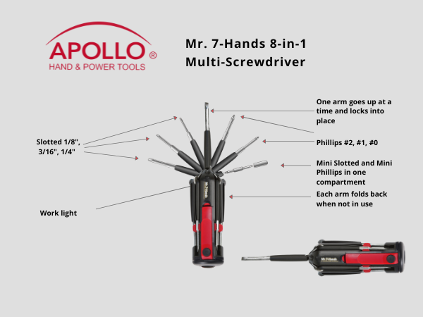 8 in one Mr 7 hands multi screwdriver by Apollo Tools