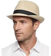 Zylioo XL XXL Straw Fedora Hat for Big Heads Men Women, Summer Beach Hat with Flexible Brim, Ligh...