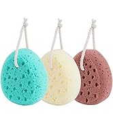 KECUCO 3 Pcs Bath Sponge for Women, Men, Teenager, Body Wash Sponges Loofah Body Scrubber, 3 Colo...