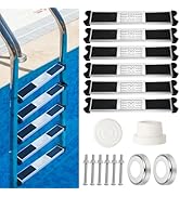 XLSXEXCL 6 Pack Stainless Steel Swimming Pool Ladder Steps with Pool Ladder Bumpers & Pool Ladder...