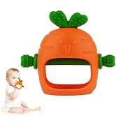 Chuya Silicone Baby Teething Toys Teether for Babies 0-24 Months Carrot Hand Teethers Teething Re...