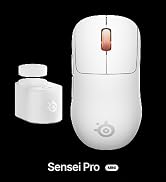 SteelSeries Sensei Pro Mini Wireless Symmetrical Gaming Mouse - White | Ultra Wideband Wireless/U...
