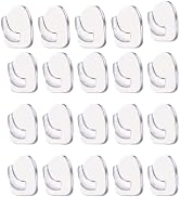 Zhuluck 20 Pcs Clear Adhesive Wall Hooks for Hanging, Small Plastic Sticky Hooks, Transparent Acr...