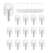 MOVELYST 30 Small Hooks+40 Removable Strips, Clear Wire Utility Hooks with Adhesive Strips Damage...