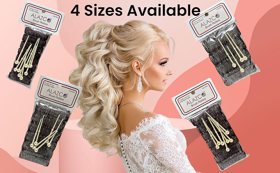 ALAZCO Hair Rollers Brush rollers hair curler with pin old fashion vintage rollers mesh rollers