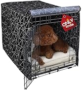 Explore Land Pattern Dog Crate Cover for 24 Inches Wire Cage, Heavy-Duty Polyester 1 2 3 Doors St...