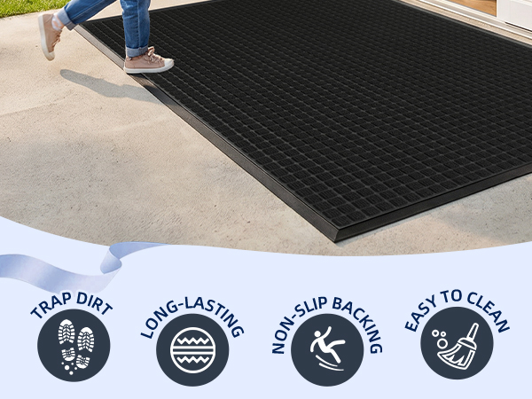Doormat for Indoor Outdoor Non-Slip Long Last