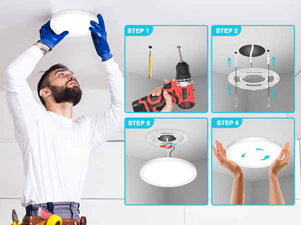 easy to assembled light flush mount