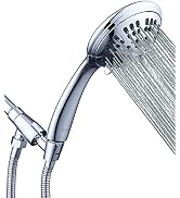 G-Promise High Pressure Shower Head 6 Spray Setting Hand Held Shower Heads with Adjustable Solid ...