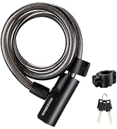 ROCKRBOS Bike Cable Lock with Keys, 2 Keys & 1 Mount Bracket, ABS Lock Shell, Cable Lock for Bike...