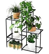 Plant Stand 5 Tiers 6 Pots Outdoor Indoor Hanging Plant Shelf Tall Large Plant Holder Metal for L...
