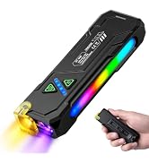 Ciwuzxs EDC Rechargeable Flat Flashlight 1000 Lumens White LED/UV/RGB Ambient Signaling Flashligh...
