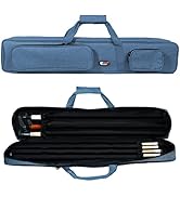 GSE 3x4 Soft Pool Cue Case Billiard Pool Cue Stick Carrying Bag - Holds 3 Butts and 4 Shafts (Sev...