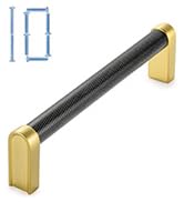 KOOFIZO Black and Gold Cabinet Pulls, 5-Pack Knurled Cabinet Handles, 5 Inch Screw Spacing, P28 H...