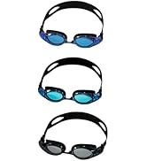 YUENREE 3 Pack Unisex Swim Goggles for Adults and Kids Ages 6+ with 3 Durable Cases
