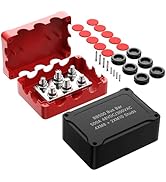 Joinfworld Heavy Duty 500A Bus Bar Waterproof Power Distribution Block with 4*5/16"(M8)+2*3/8"(M1...