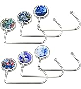 AUHOKY 6Pcs Portable Purse Hook Handbag Hanger for Table, Fashionable Long Handbag Bag Holder Und...