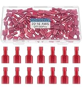 LIDUOLE 22-16 AWG Nylon Male and Female Spade Connectors Insulated Red Quick Disconnect Wire Conn...