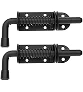 JQK Spring Loaded Latch Pin, 304 Stainless Steel Barrel Bolt Thickened 2mm Door Lock, 5 Inch Blac...