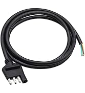 Ruibapa 4-Way Trailer Wiring Harness 5Ft(1.5m) 4-Pin Flat Trailer Wire Extension Connector P-O-06...