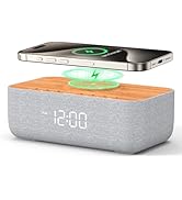 REACHER Sound Machine Alarm Clock with Magnetic Wireless Charging for iPhone, 15W Fast Wireless C...