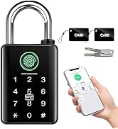 YINTIN Heavy Duty Fingerprint Smart Padlock with Key, 6-in-1 Keyless Entry Lock with Code Keypad,...