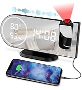 Dr. Prepare Projection Alarm Clock for Bedroom Ceiling, Digital Alarm Clock Radio with USB Charge...