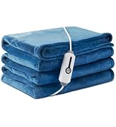 LaffyLo Electric Heated Blanket Full Size 72×84, Breathable & Luxurious Flannel,Soft Warm Gift wi...