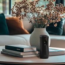 Simple countertop setup for automatic air freshener dispenser with adhesive or screw options.