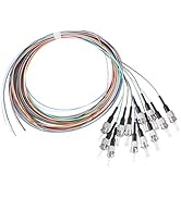 Eardion ST/UPC Fiber Optic Pigtail, 1.5 Meter 12 Strand ST-UPC SingleMode 9/125 Fiber Pigtail, Co...