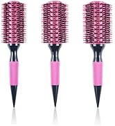 Sxminer 3 in 1 Ceramic & Ionic Bristle Hair Brush Curler/Straightener Round Barrel Hair Brush Set...