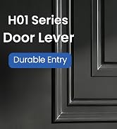 Veise Keyed Entry Door Lever for Bedroom, Wave Door Handle with Lock and Key